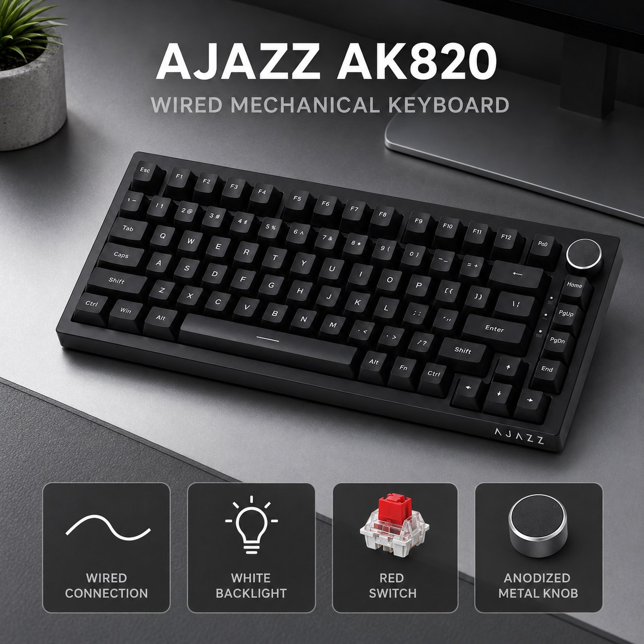 Gaming Keyboard Mini - Tastiera meccanica da gaming AJAZZ AK820