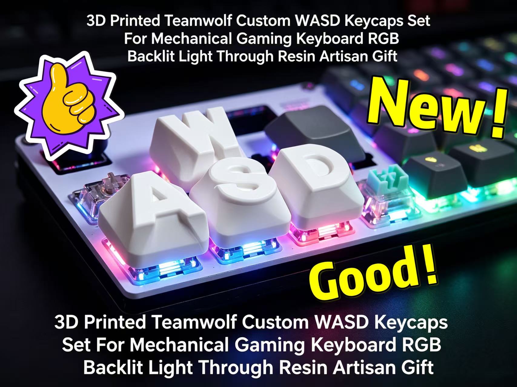 Gaming Keyboard 2026 - Set di Tasti WASD Personalizzati Teamwolf