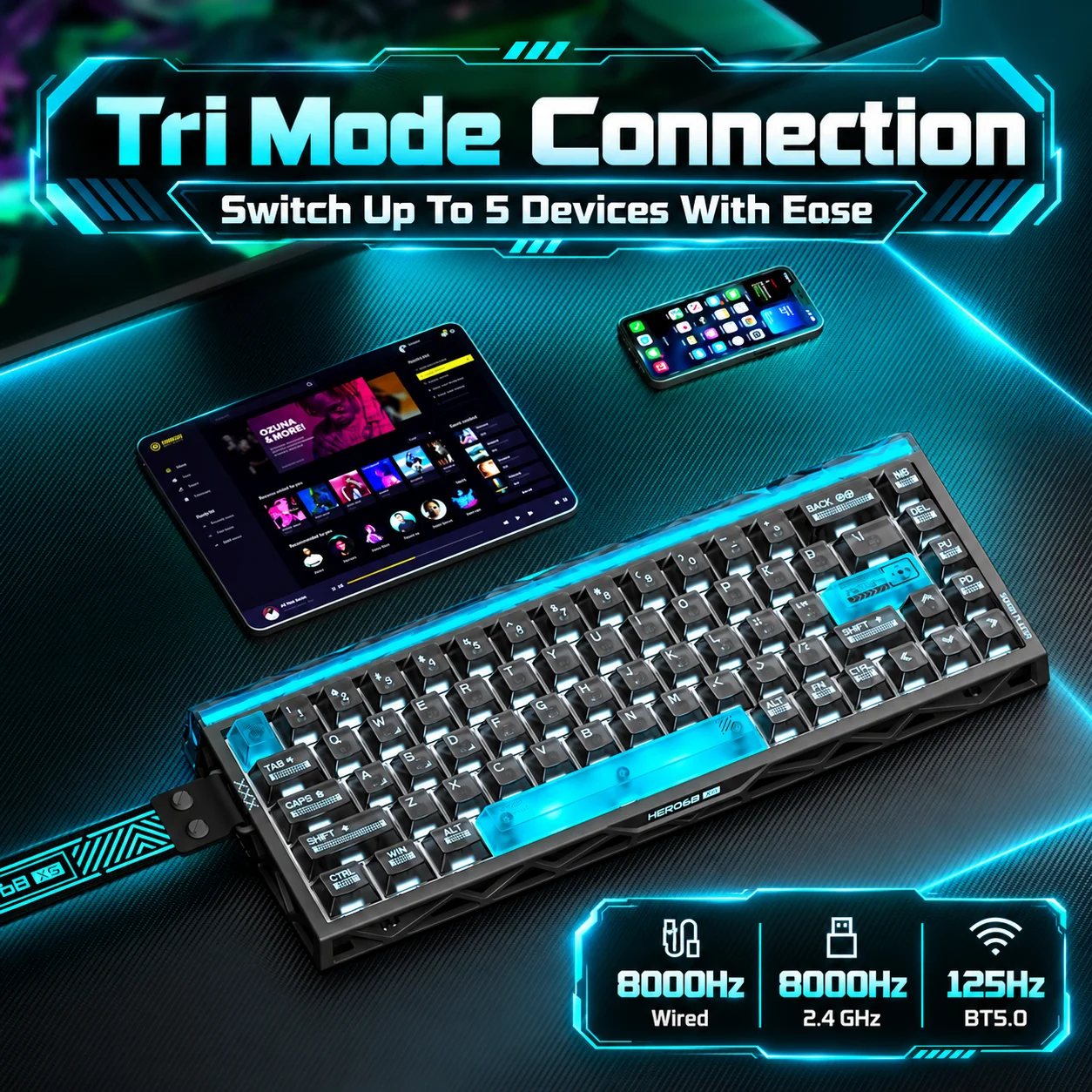Tastiera da gaming AULA Hero68 - Gaming Keyboard Nearby recensione e prezzo