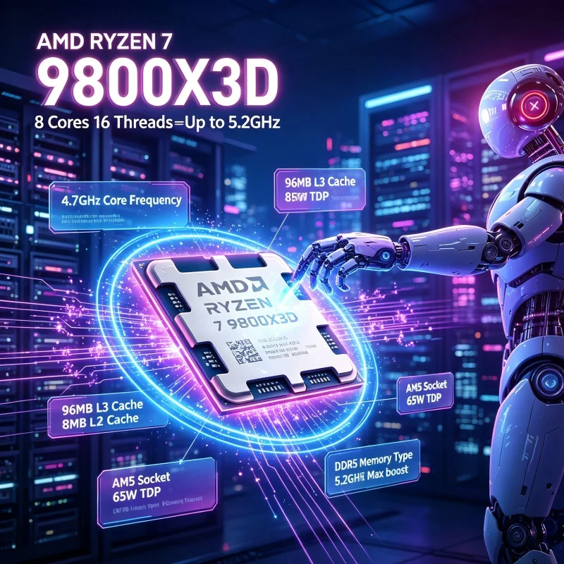 AMD Ryzen 7 9800X3D CPU per Cr - Amd Cpu Ryzen 7 recensione e prezzo